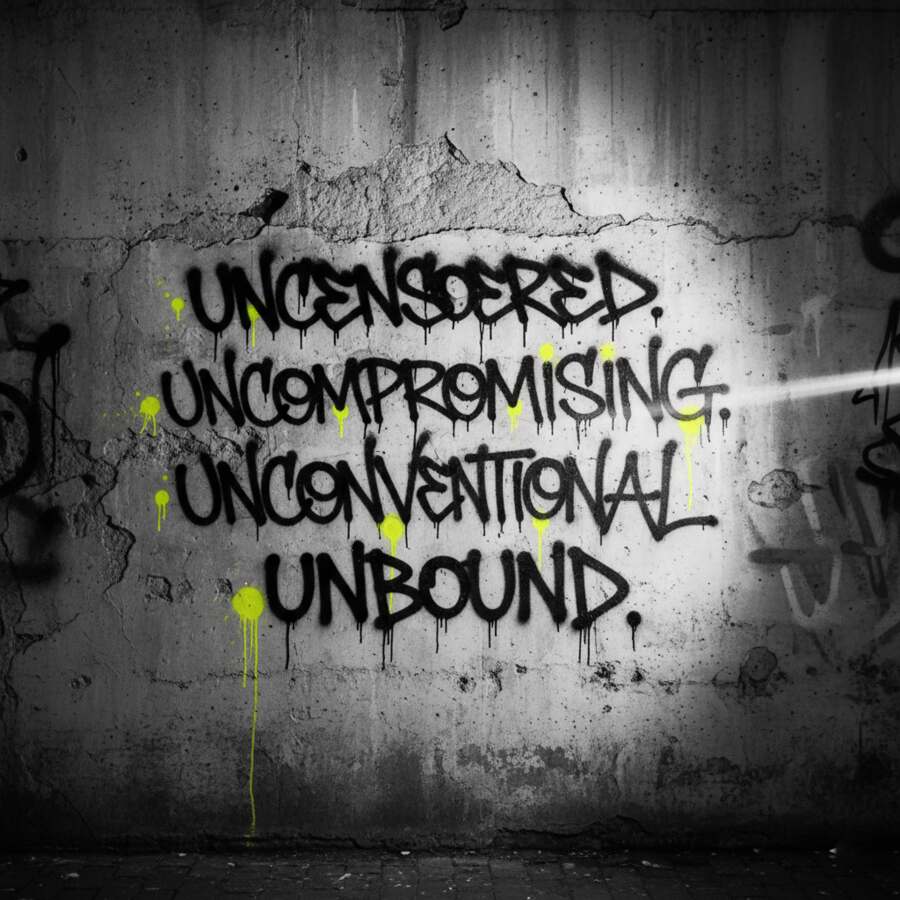The 4U manifesto sprayed on a concrete wall