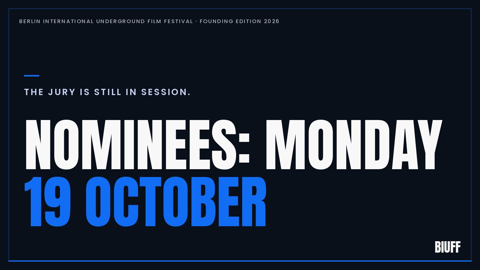 The Nominees Are Announced on Monday 19 October